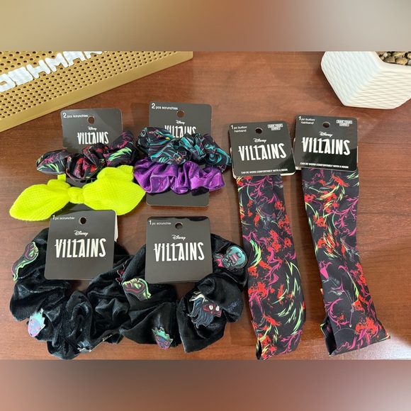 New Scunci Disney Villains Scrunchies / Headband Bundle lot of 6 - Picture 2 of 7